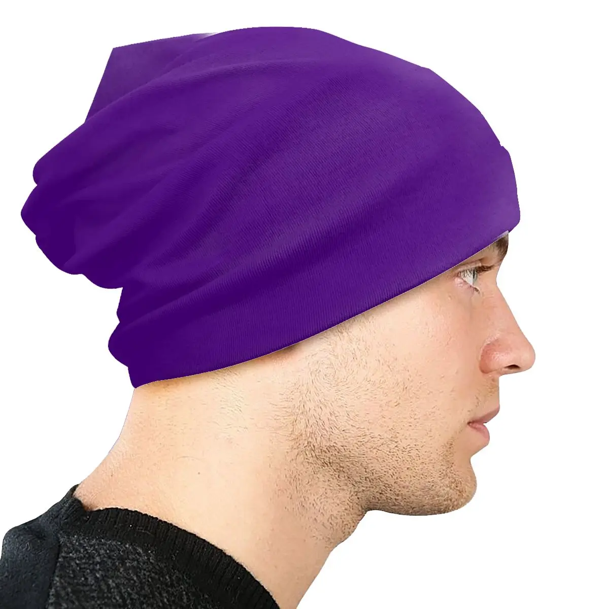 Just Purple Solid Color Bonnet Hat Hip Hop Street Skullies Beanies Hat for Men Women Knitting Hats Summer Warm Unisex Cap