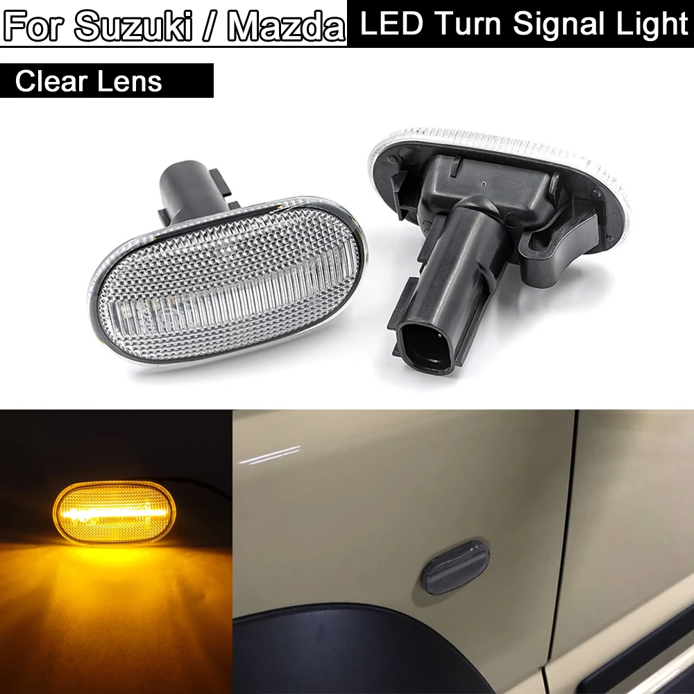 Clear Lens LED Side Marker Light Amber Turn Signal Lamp For Suzuki Jimny Lapin Carry For Mazda AZ Spiano Scrum Chevrolet Cruze