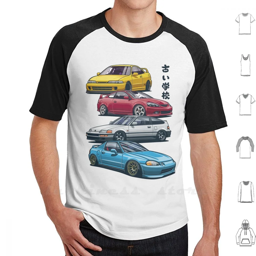 Jdm Mix. Civic , Crx , Integra T Shirt Cotton 6Xl Cars Vehicle Auto Automotive Vector Legend Jdm Japan Wheel Car Race Racing