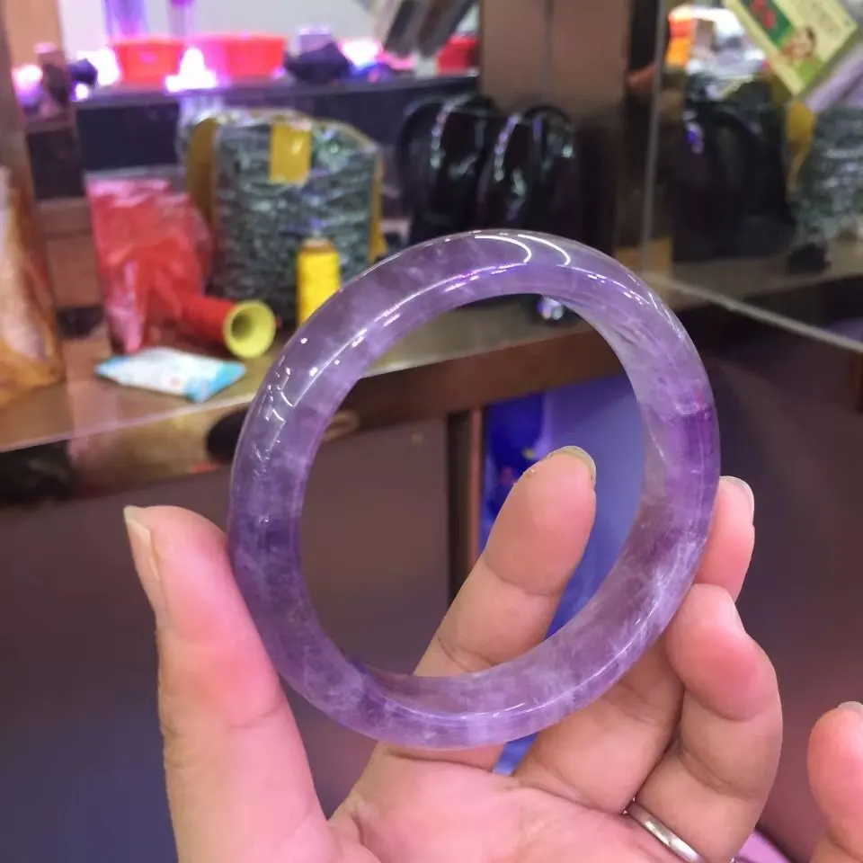 100% Amethyst Natural Stone Bangles Original Stone Cutting Bracelet Fashion women real stone bracelets jade jewelry