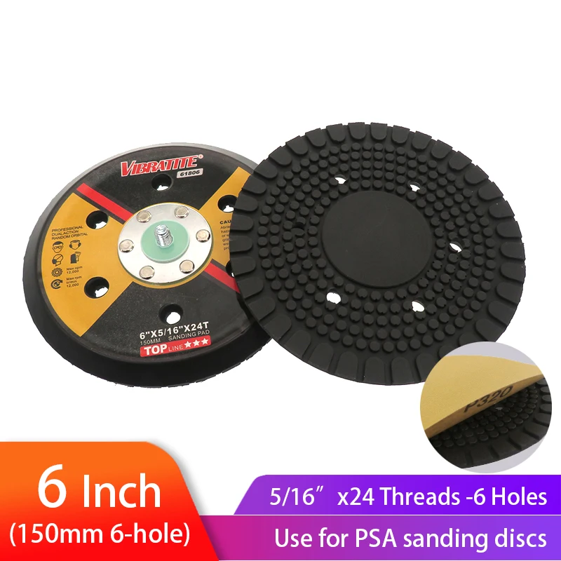 6 Inch 150mm Sander Backing Pad Pad for Adhesive Sticker Discs with 5/16