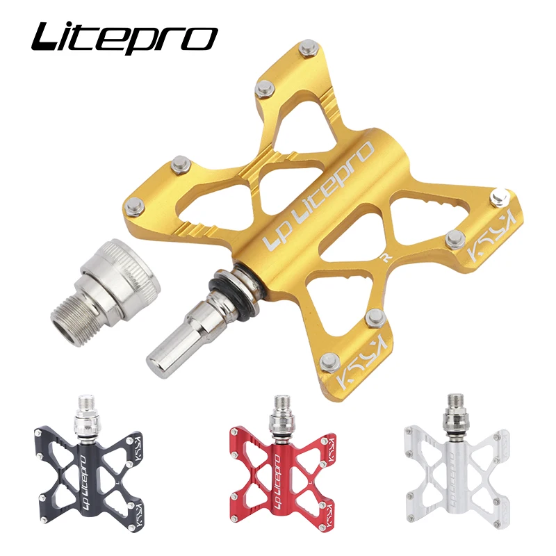 Litepro bicycle quick release pedal widened non-slip aluminum alloy DU sealed bearing folding bicycle pedal street pedal