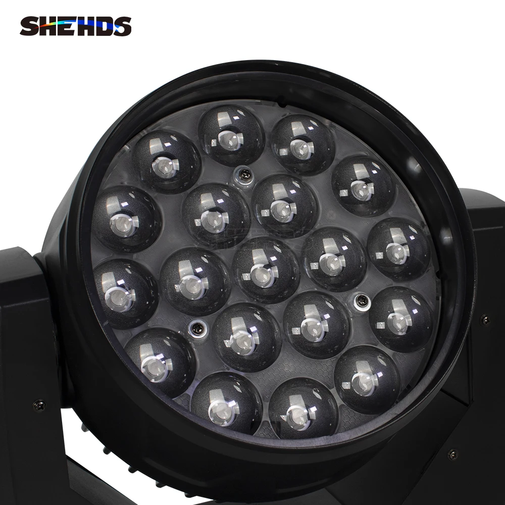 SHEHDS 8PCS Beam+Wash 19x15W RGBW Zoom Moving Head Lighting dla Disco KTV Party DJ Profesjonalny sprzęt sceniczny Szybka wysyłka