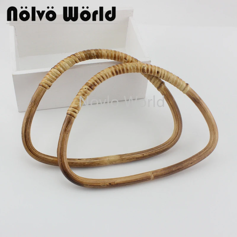 4-10 piece,18.5X13cm D Rattan Handles for Patchwork Bag,Ladies bags purse crochet DEE Rattan Handle crafts