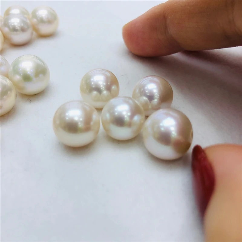 2A Natural Freshwater Pearl Jewelry Zhuji Factory Wholesale 5.5mm 6mm 7mm 8mm White Round Loose No/Half/Full Hole Pearls Beads