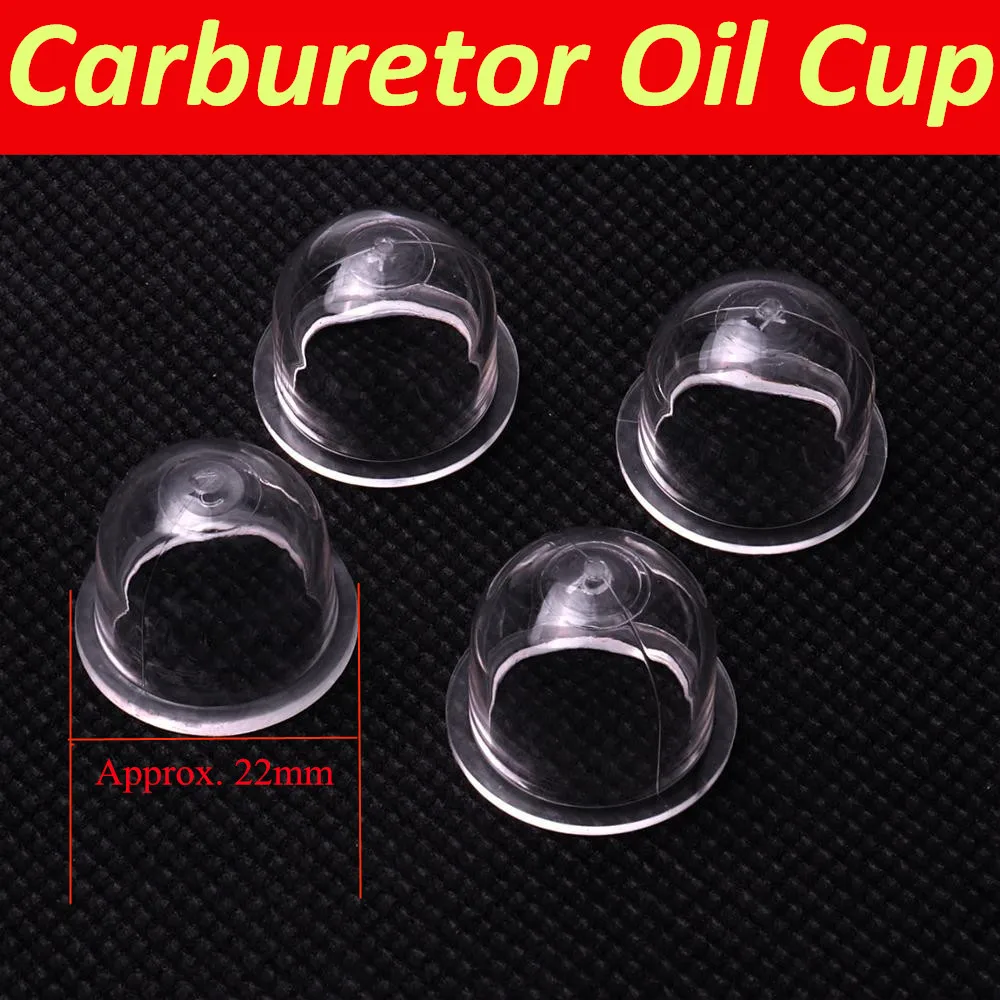 4pcs 22mm Rubber Transparent Fuel Pump Carburetor Primer Bulbs Cup Small Carburetor Oil Bubble for Chainsaws Trimmer Clear Tool