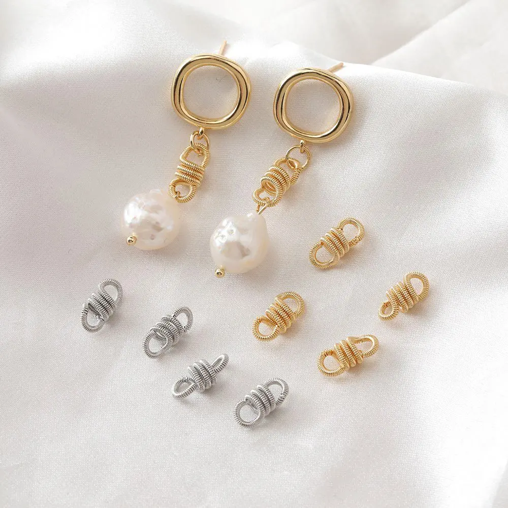 6PCS 14k Gold Plating Pendant Connecting Buckle for Jewelry Making Eardrop Diy Earrings Supplies Brass Accessories