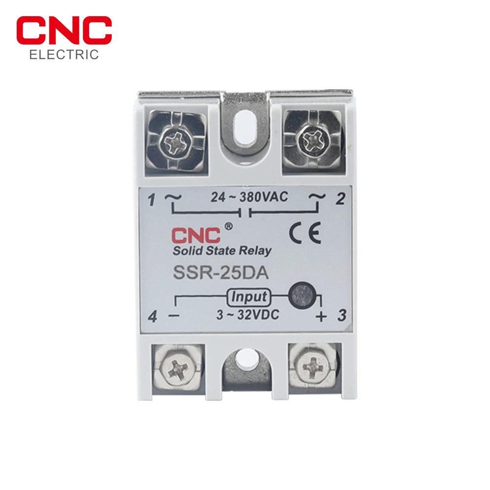 CNC Solid State Relay SSR 10DA 25DA 40DA DC Control AC White Shell Single Phase Without Plastic Cover 3-32V Input DC 24-380V