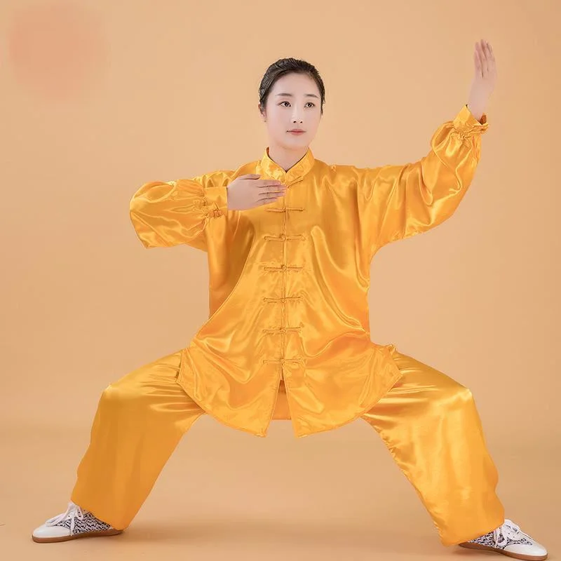 Chinese Traditional Taichi Uniform Woman Morning Exercise Kungfu Clothing Man Wushu Martial Art Performance Dance Wear