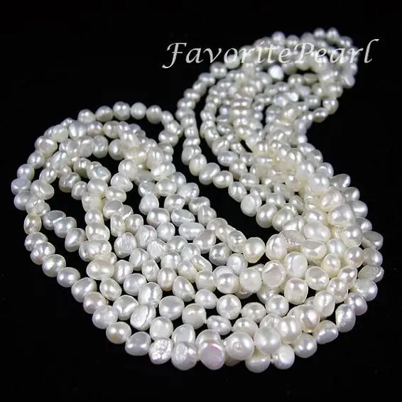 

Favorite Pearl Necklace White Color 100 inches 7-8mm Genuine Baroque Freshwater Pearl Long Necklace Fashion Women Gift Jewelry