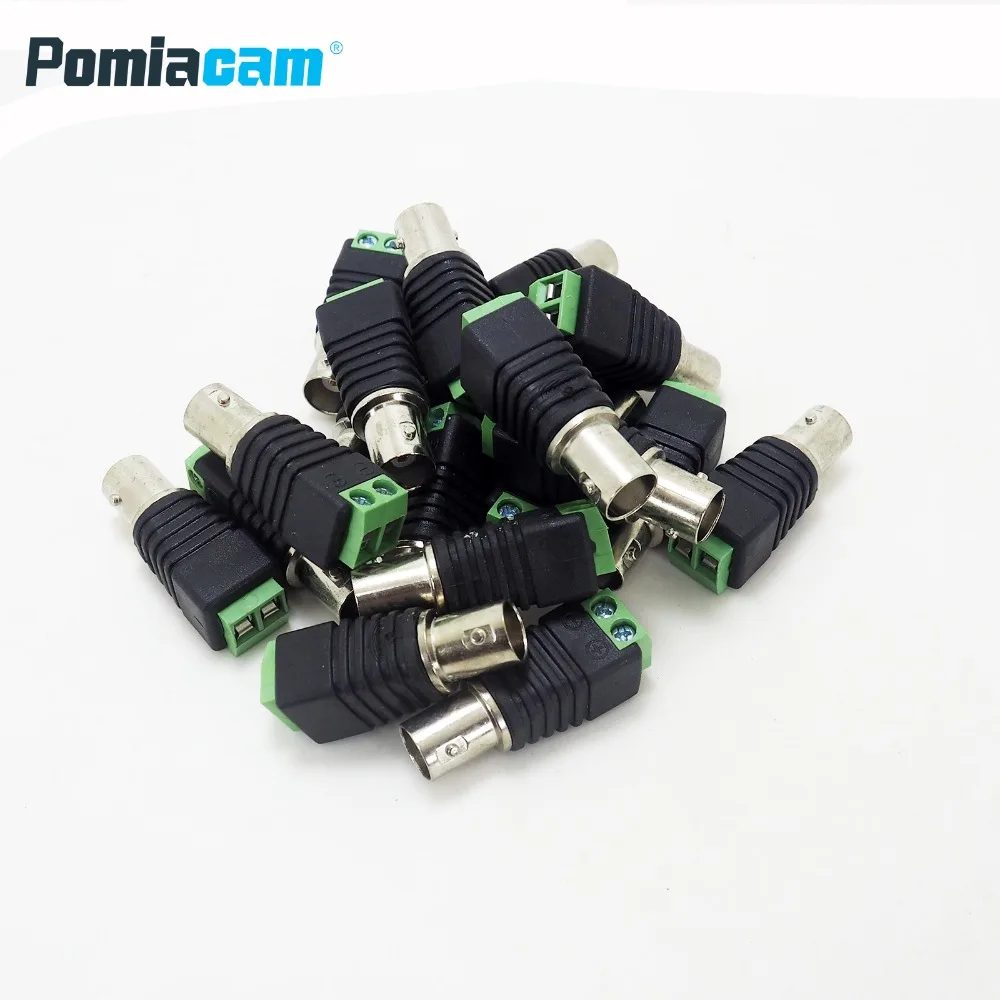 B-G1 Freeshipping 100pcs/lot BNC female to green head solderless monitoring video converter head / positive and negative / screw