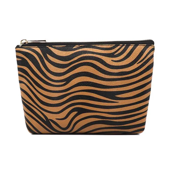 

DHL50pcs Cosmetic Cases Women PU Zebra Prints Large Capacity Makeup Bags