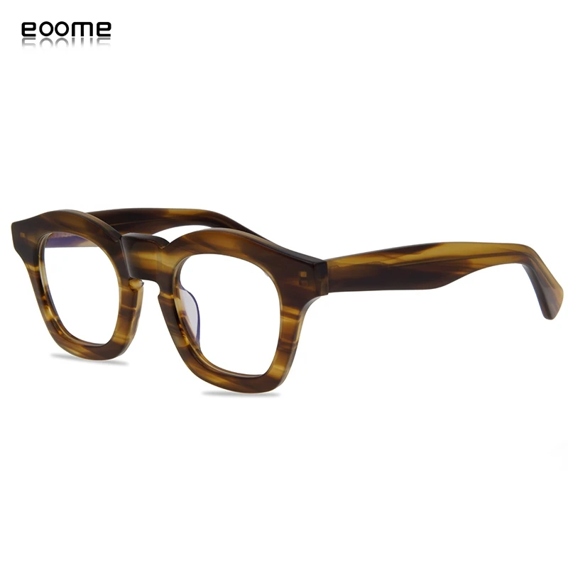 eoome Men HandMADE 1960's Japan Vintage frames Italy Acetate eyeglass Frames Prescription Classical Style Full Rim Top Quality