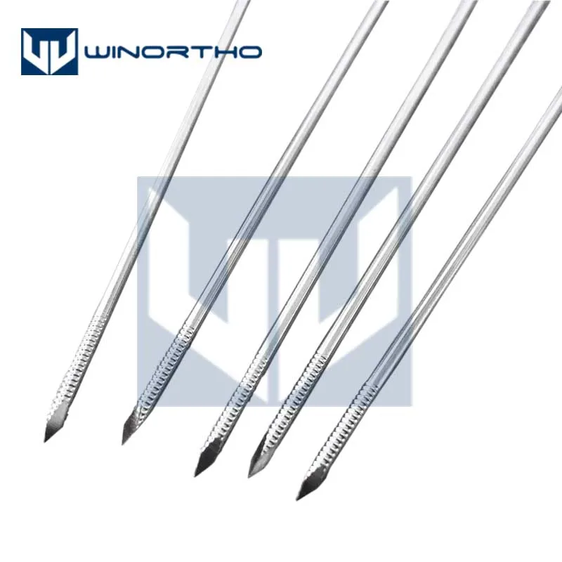 10pcs 1.0mm-3.0x150mm long Nice Stainless steel partial threaded Kirschner wires Veterinary orthopedics Instruments