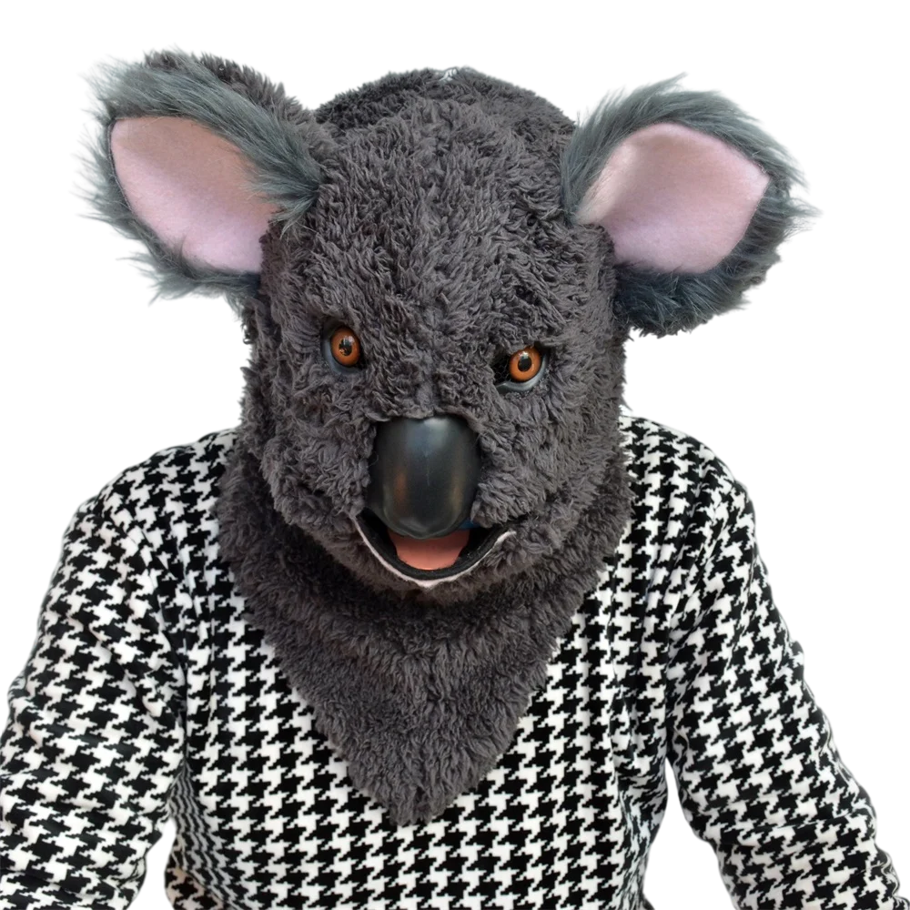 

HuiTai Koala moving mouth mask with fur decorated for Halloween and carnivals fun