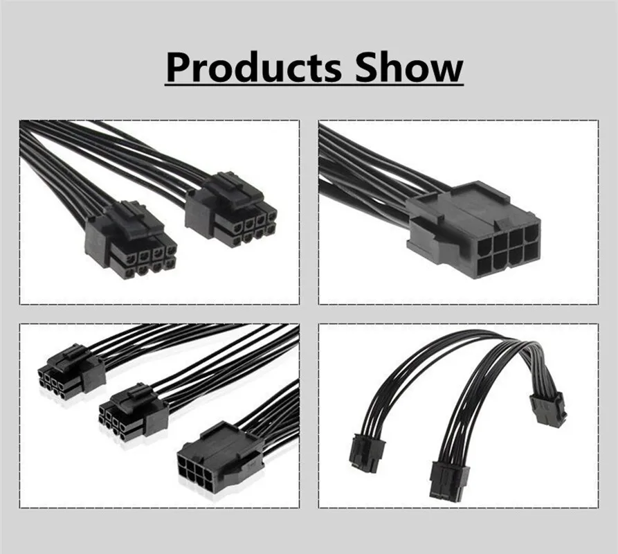 CPU 8pin to dual 8pin(4+4) CPU to Motherboard Power Adapter Y Splitter Extension Cord 0.2m CPU Power Splitter Cable