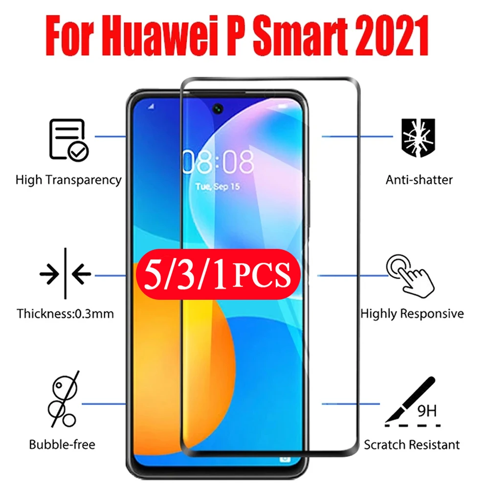 5/3/1Pcs 9D full cover tempered glass for huawei p smart Z S 2021 2020 pro 2019 plus 2018 protective film phone screen protector