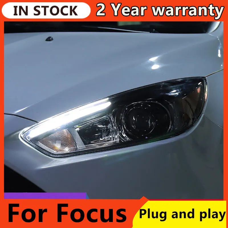 

LED Headlights For Car Ford Focus 2015 2016 2017 ST Sytle LED DRL Day Running Light Head Lamp LED Bi Xenon Bulb Fog Lights