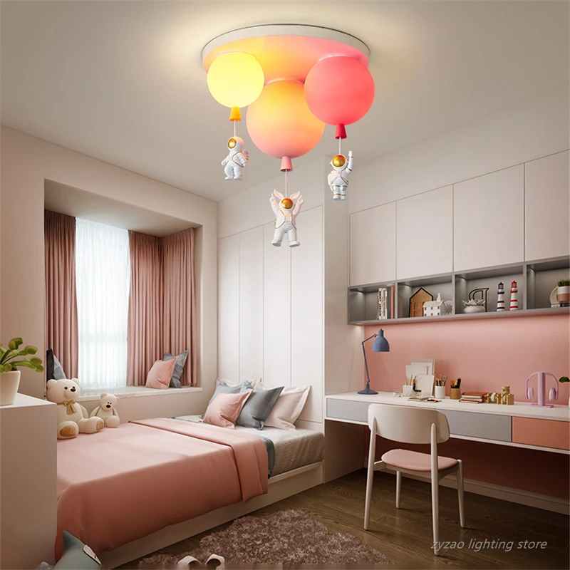 Nordic Children Bedroon Cartoon Pendant Lights Living Room Home Decor Astronaut Led Ceiling Light Baby Room Balloon Hanging Lamp