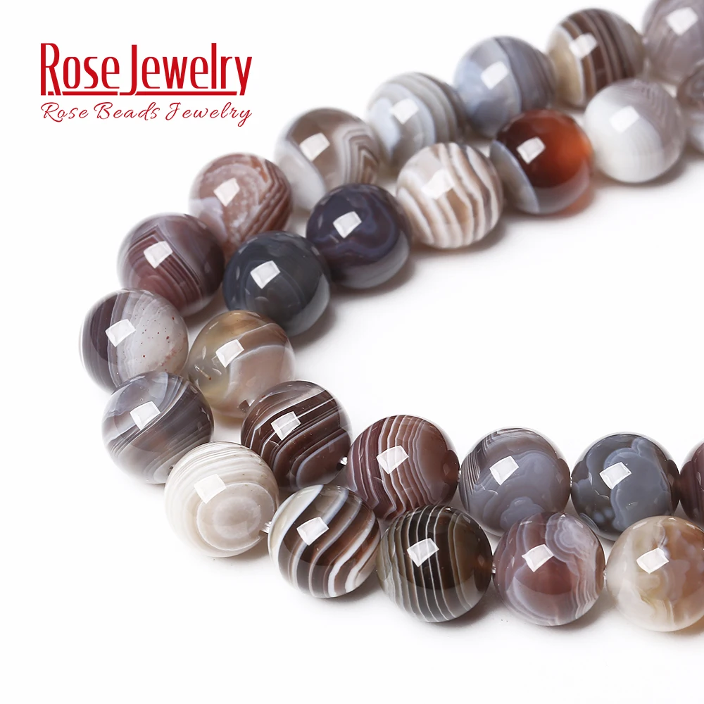 Natural Botswana Agates Sardonyx Round Loose Beads A+ Quality Grey Agates 15\