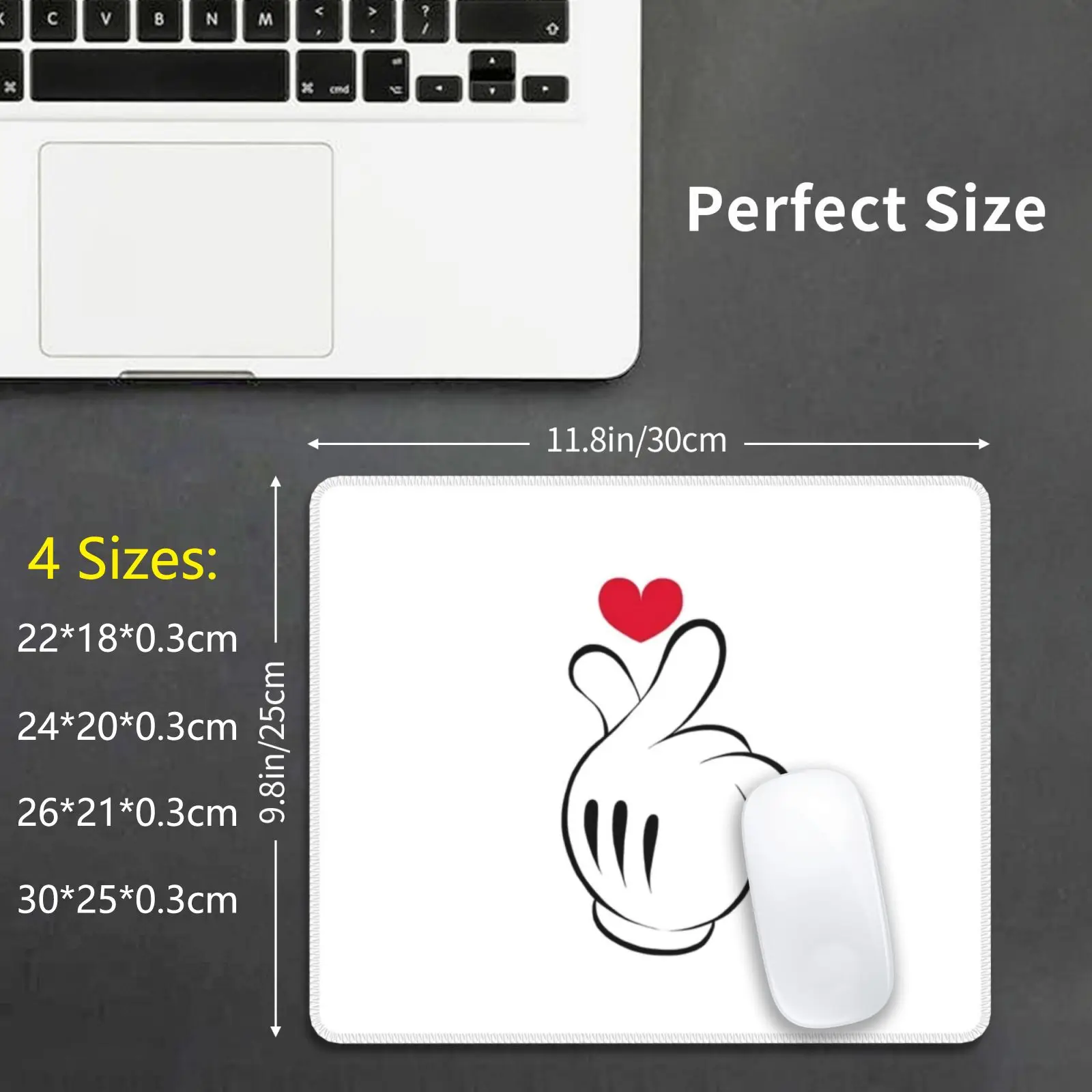 Korean Mickey Heart Mouse Pad DIY Print Korean Heart Mickey Cute Kawaii K Pop Idol Heart Child