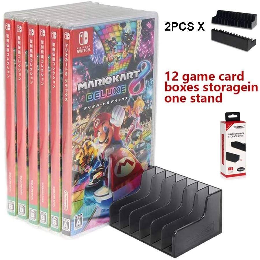 Switch Accessories 1 Set/ 2pcs CD Disks Game Cases 24 Cartridge Box Storage Stand Holder With Non-slip Pads For Nintendo Switch