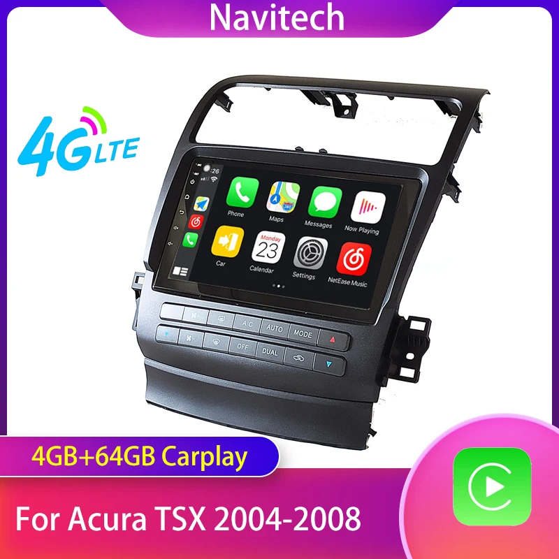 Android 12 Car Radio Stereo For acura TSX 2004 2005 2006 2007 2008 GPS Navi multimedia player auto Carplay CL7 CL9 navitech