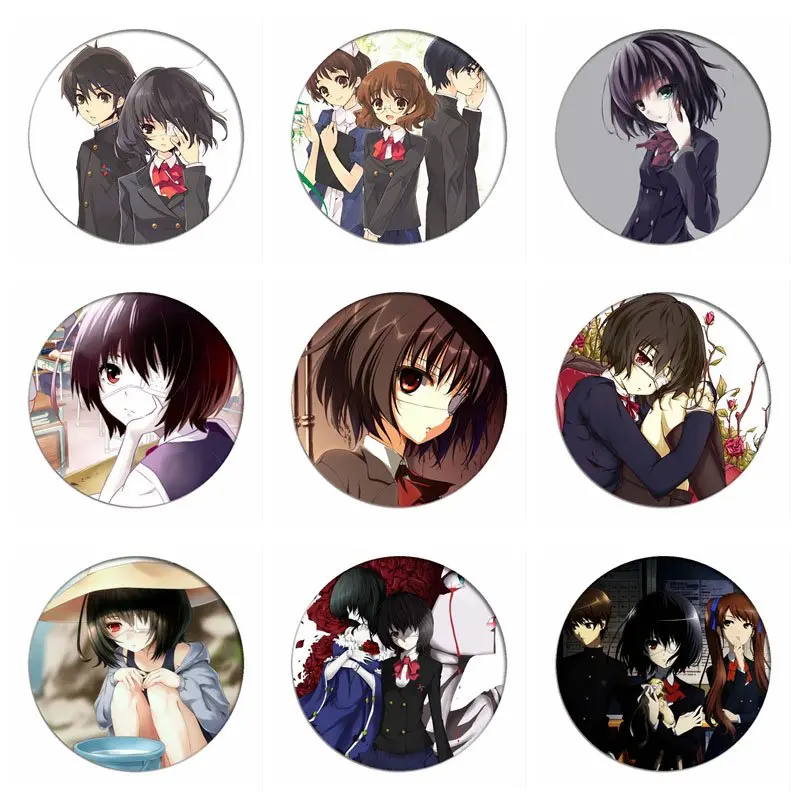 8pcs/lot Anime Another Cosplay Backpack Badges Misaki Mei Brooch Icon Sakakibara Kouichi Collection Bags Breastpin for Clothing