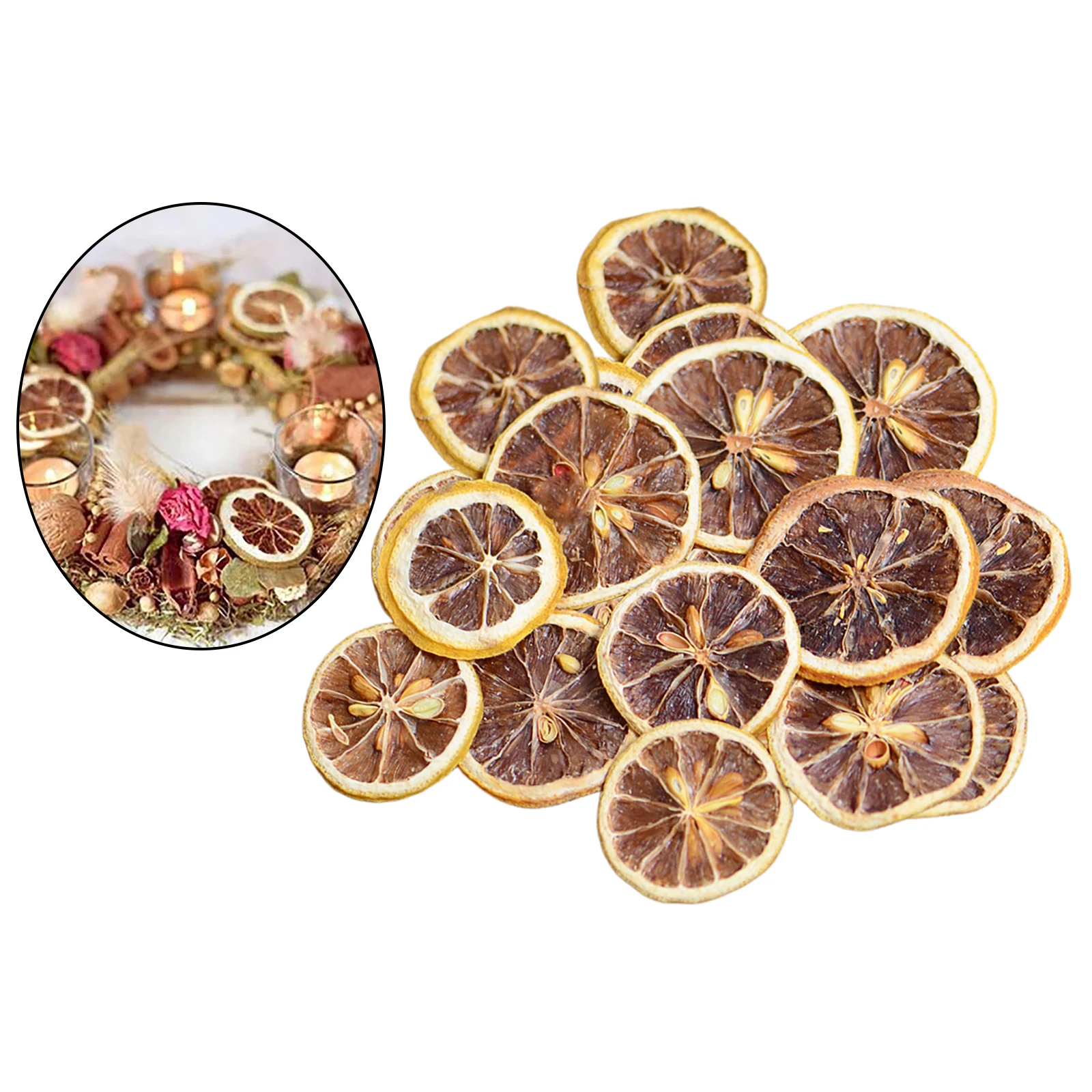 30pcs Real Dried Lemon Slice Pressed Dried Floral Resin Crafts for DIY Scrapbooking Bookmark Wedding Phones Case Epoxy Tool