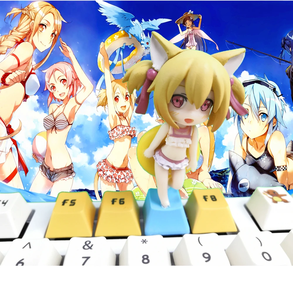 لتقوم بها بنفسك Keycap 1 قطعة السيف الفن على الانترنت PBT ساو مفتاح غطاء لوحات المفاتيح الميكانيكية قبعات للوحة المفاتيح الميكانيكية الكرز MX محور R4 الارتفاع #5