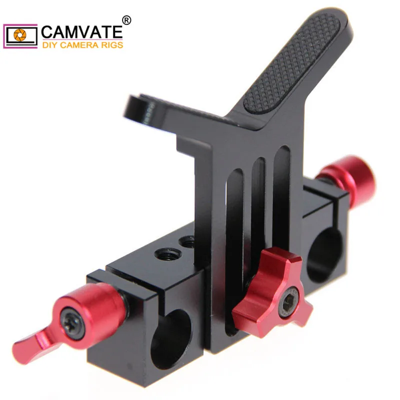 Supporto universale per obiettivo fotocamera CAMVATE con blocco binario Standard da 15mm a doppia asta per sistema di supporto spalla DSLR