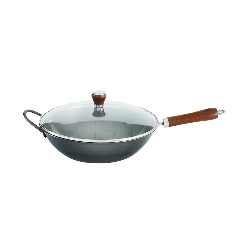 

Iron Pan Wok Gas Cooker Big Cooking Pot Wok Cast Iron Pan Chinese Wok Round Bottom with Lib Utensilios De Cocina Cookware BN50WP