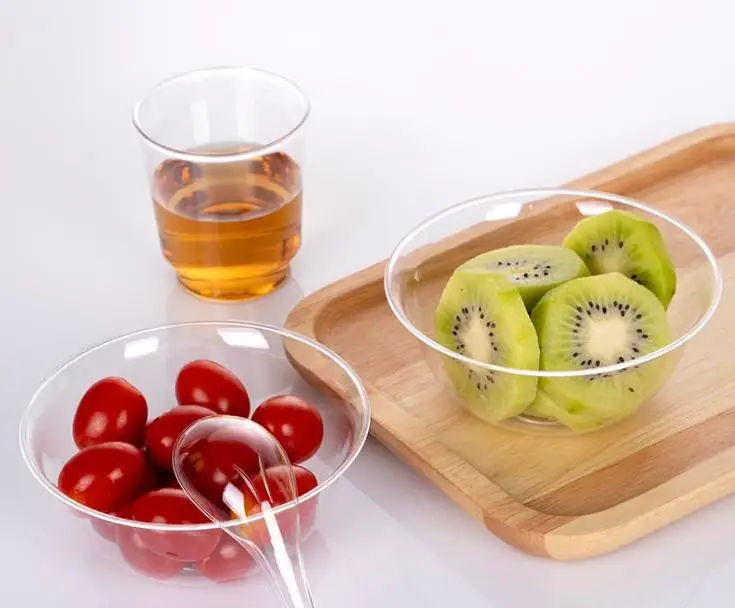 250ml/300ml Disposable Salad Bowl Clear Plastic Fruit Bowl Round Transparent Take Out Containers For Kitchen Party Wholesale