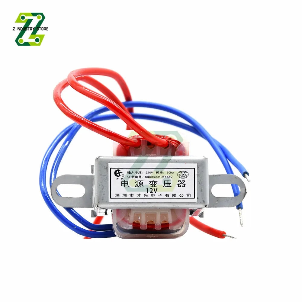 AC220 To AC12V 9V 6V Power Transformer Voltage 1W EI Copper Core 50Hz~60Hz Single Voltage 2 Line