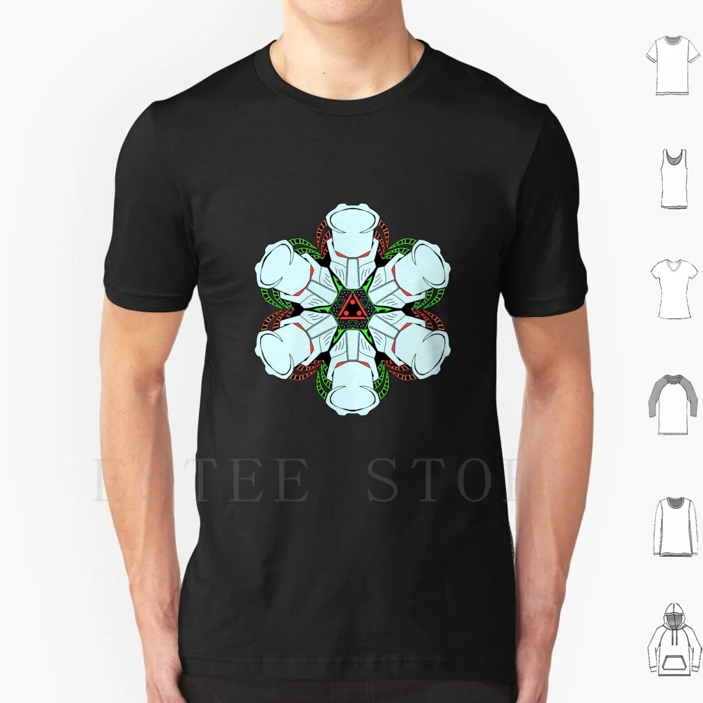 Camiseta Radial para hombre, algodón, 6xl, Mandala Radial, patrón de simetría caleidoscópica, espiral, espejo repetitivo, flor reflectada