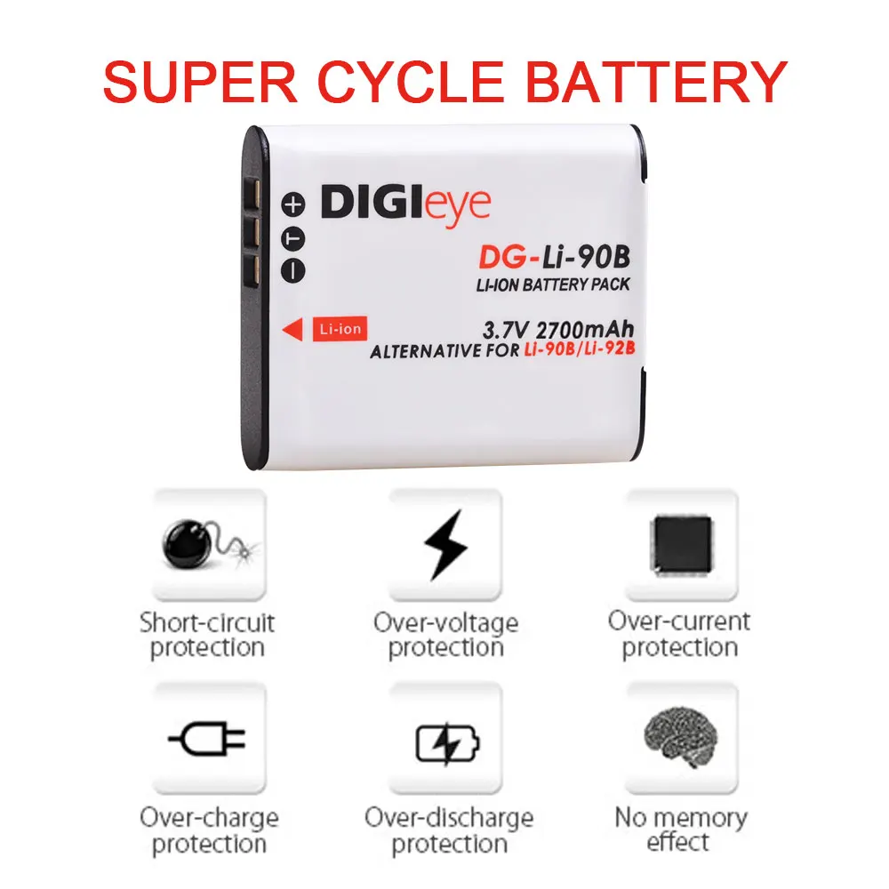 Li-90B LI90B LI-92B Battery+ USB Dual Charger for Olympus Tough TG-6 TG-5 TG-Tracker SH-1 SH-2 SP-100 IHS TG-1 TG-2