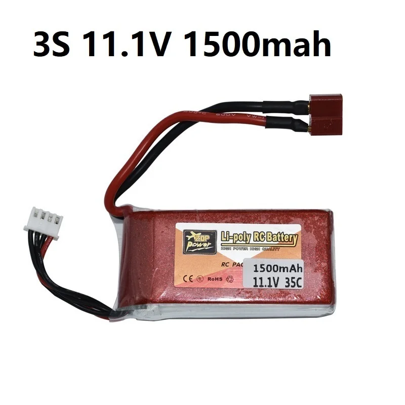 ZOP Power 11.1V 1500mAh batteria Lipo per RC elicottero giocattoli auto barche Drone parti 3s batteria 11.1v batteria ricaricabile 1 pz