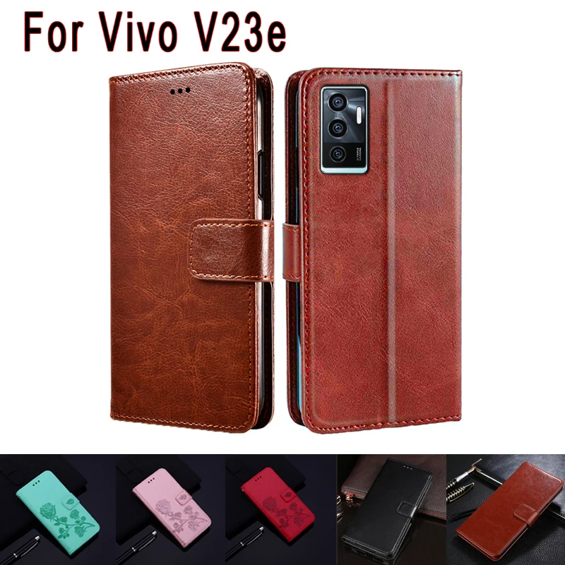 VivoV23e Cover For Vivo V23e Case Flip Magnetic Card Leather Wallet Stand Protector Hoesje Book For Vivo V 23e Phone Case Coque