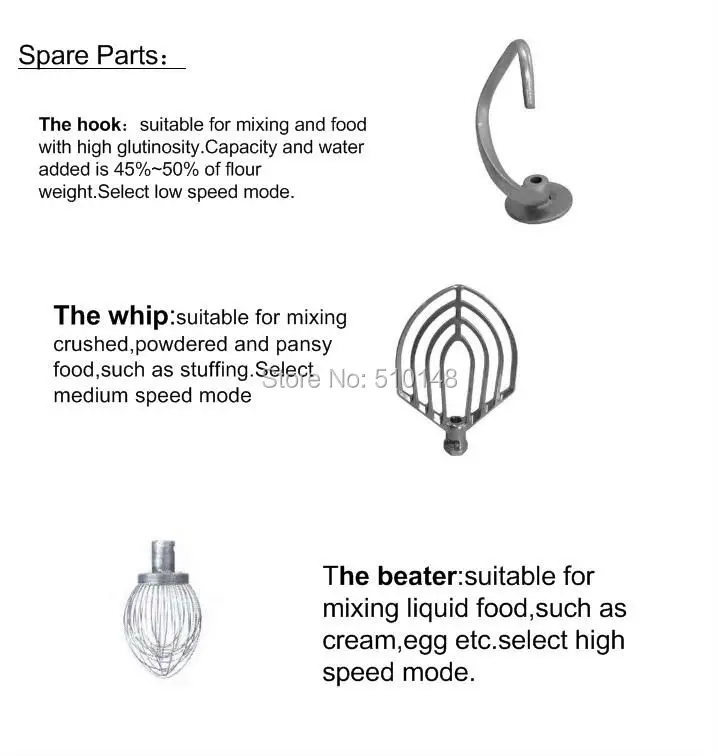 PFSL-B5 Planetary Food Mixer Stainless Steel Surface Over-load Protection 5L Bowl Blender For Milk Egg Dough