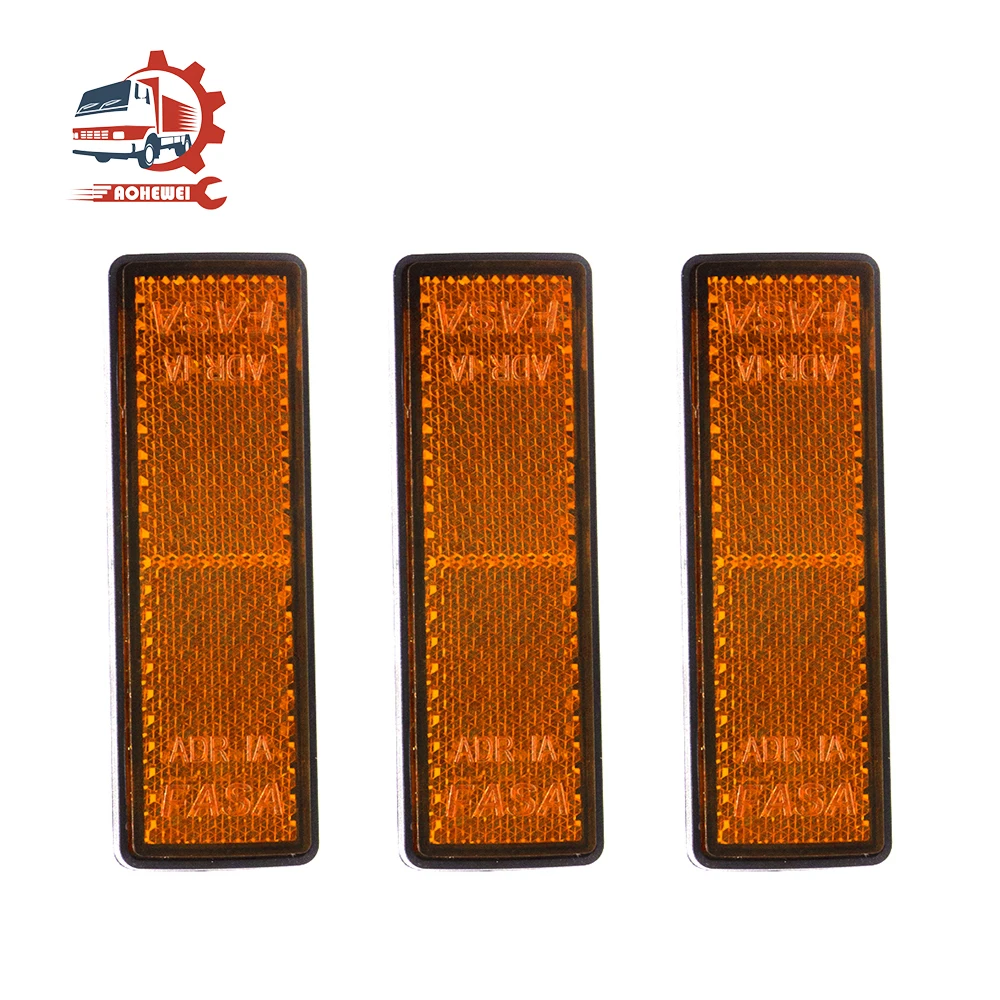 AOHEWEI 3pcs Reflectors Rectangular Mark Signal Rear Position for Car Carriers Fence Gate Post Bicycle Side Safety Reflective