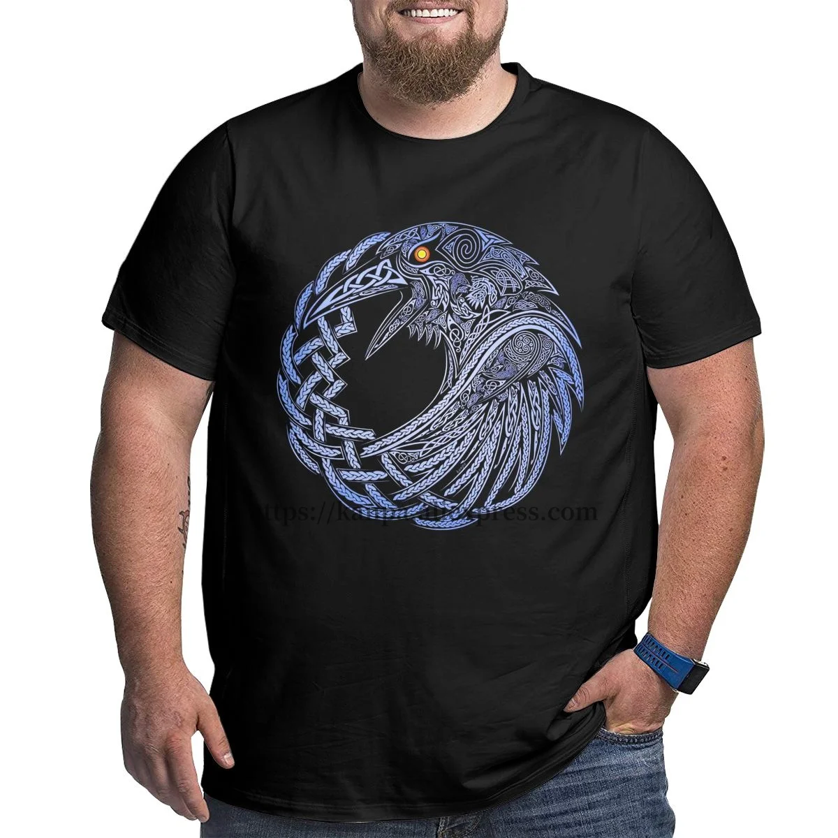 Circle Graphic Eagle Men's Oversized Cotton T-Shirts Plus Size Tops Tees Man High Street Graphic T Shirts Summer 2023