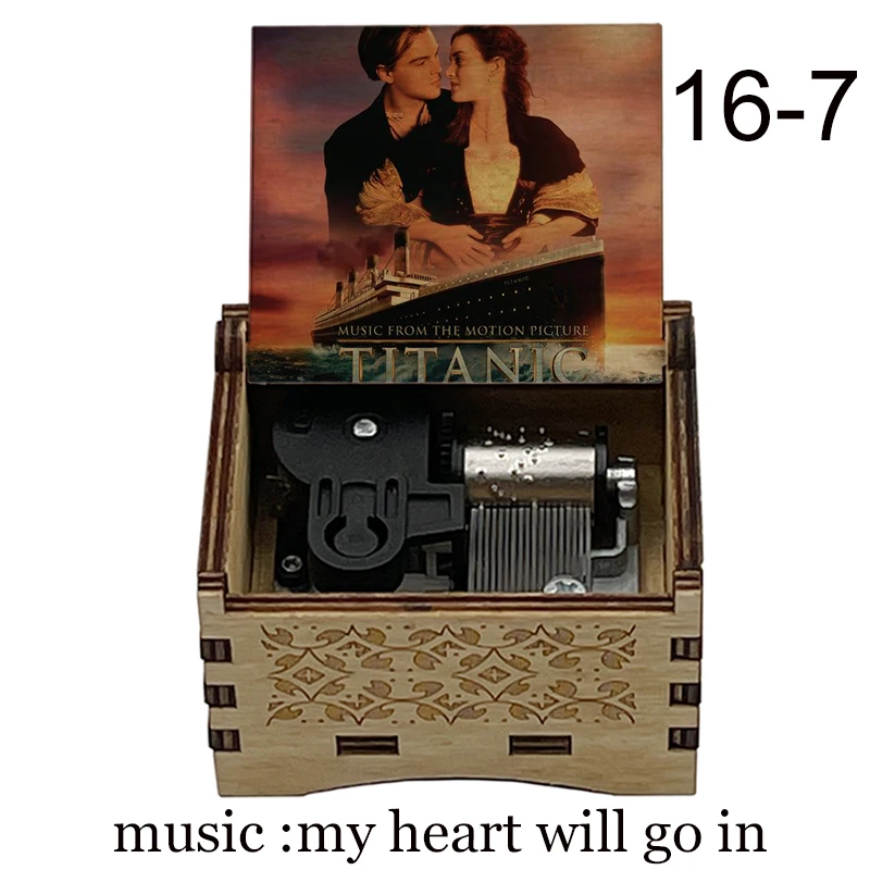 Mechanical Wooden My Heart Will Go On Music Box Birthday Gift For Girlfriend Wife Christmas Birthday Valentine Romantic Present