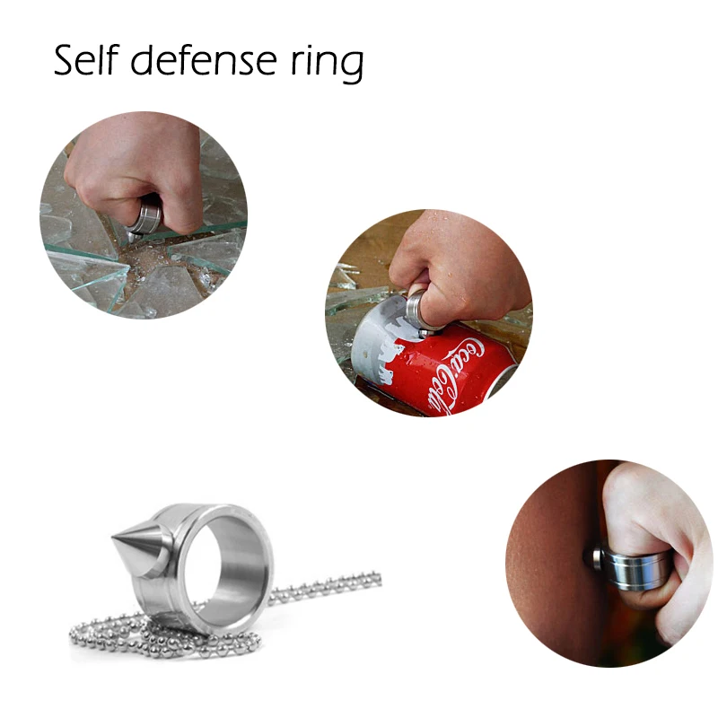 1pcs Defense Finger Ring EDC Zinc Alloy Self-Defense Ring Anti-wolf Protective Outdoor Tool Punk Rings Cool Brass Knuckles