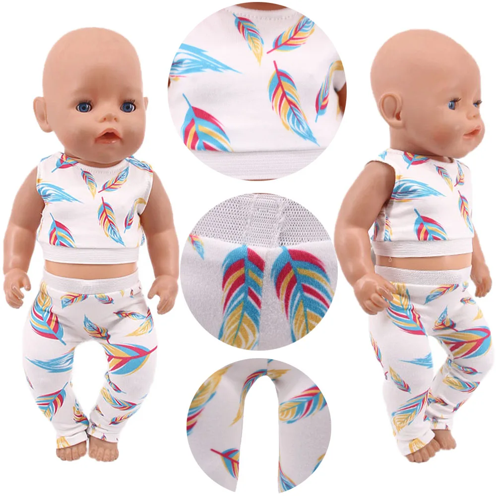 Doll Clothes Pajamas Unicorn/Kitty Print For 43Cm Baby Reborn&18Inch Ameican Doll Generation Girls Accessories,ZAP Clothes Gifts