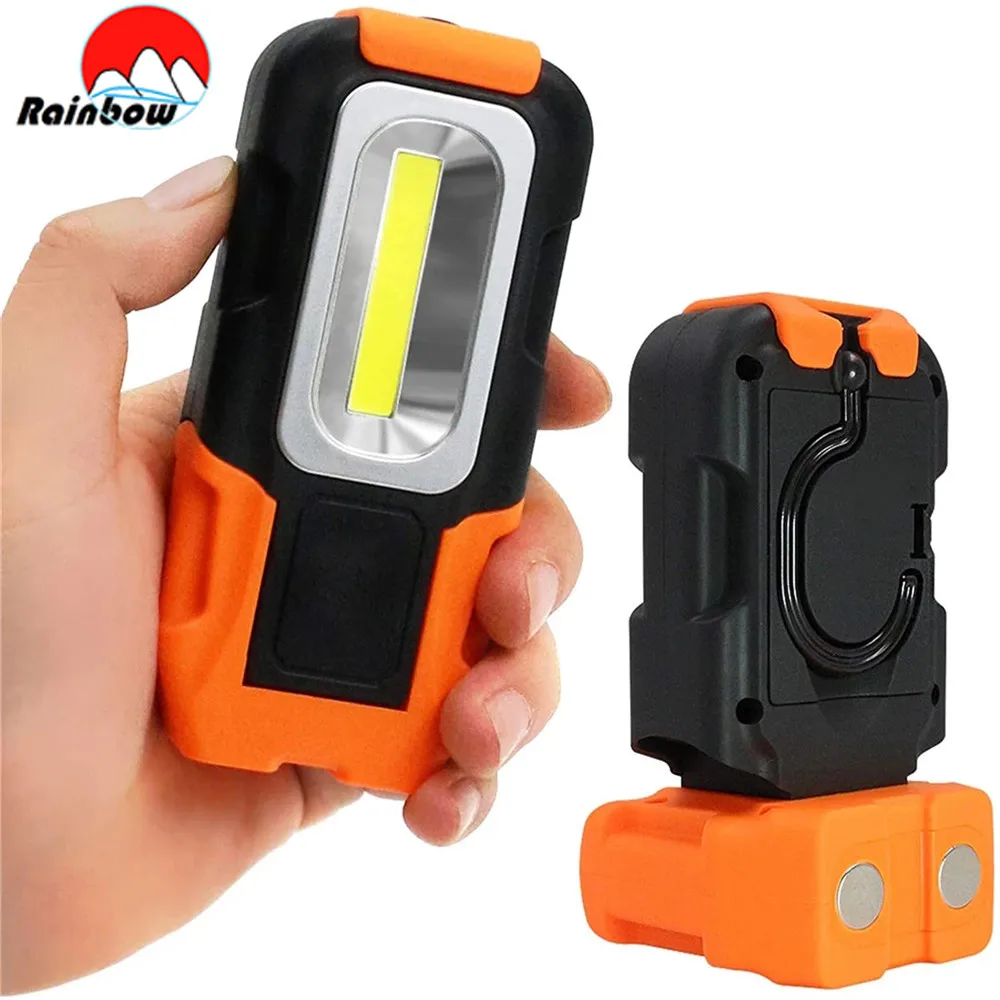 COB Working Inspection Light Portable Work Light Magnetic Flashlight Lamp With Hook Small For Camping Car Repair Maintenance