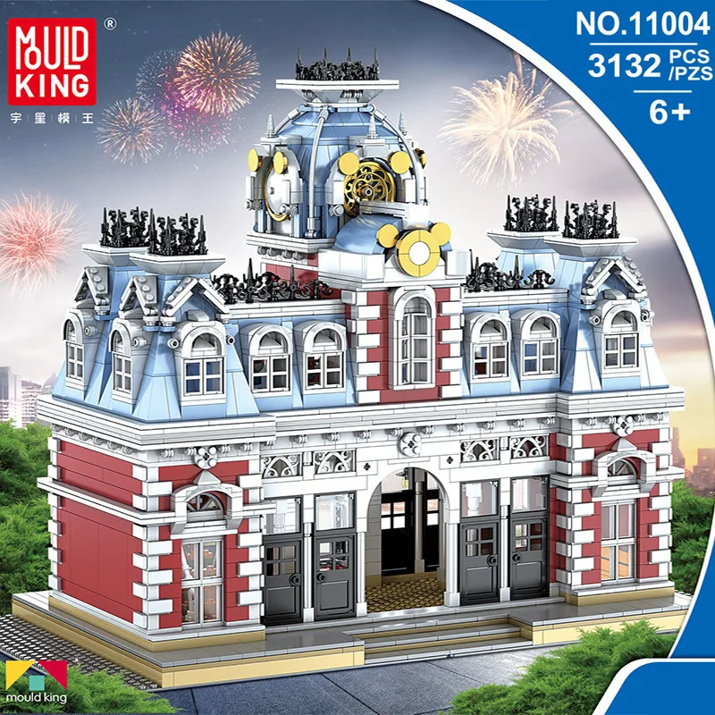 DHL 11004 MOC уличный вид креативная серия Kingdom station наборы моделей строительные блоки игрушки рождественские подарки