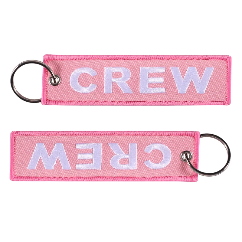 3 PCS/LOT Fashion Crew Keychain for Aviation Keychains llaveros Luggage Tag Embroidery Crew Key Ring Chain for Christmas Gifts