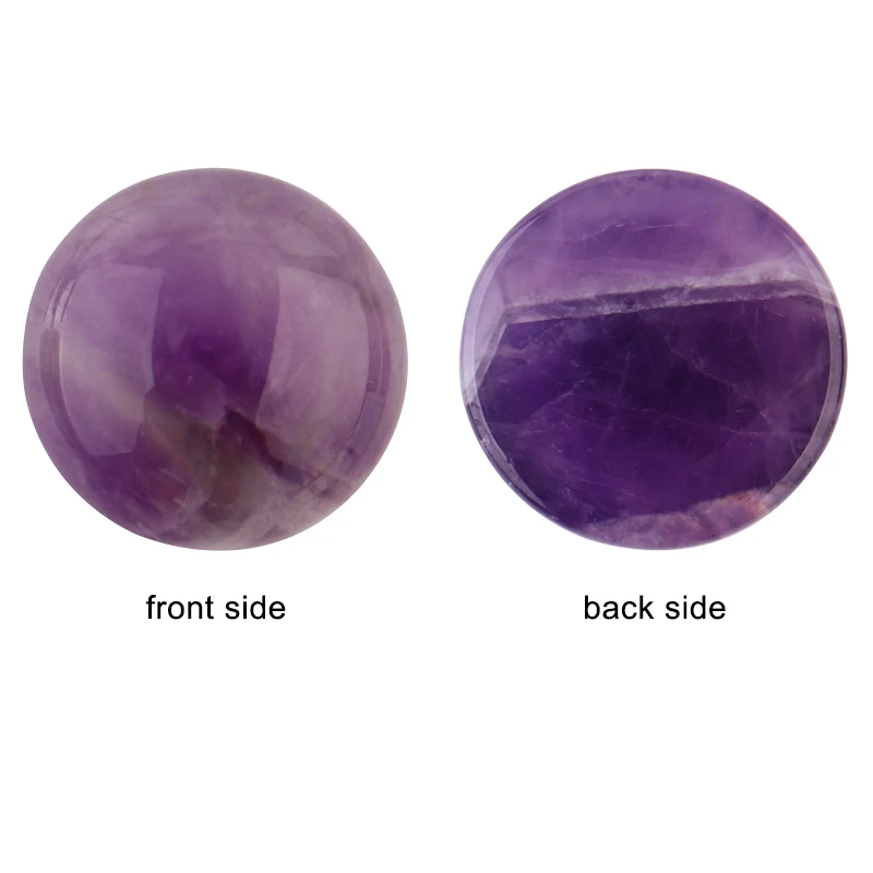 5/10pcs  4/8/12/16/18/25mm Purple Amethysts Stone Loose Beads Round Cabochon Cameo Rings Pendants Base Tray For Jewelry Making