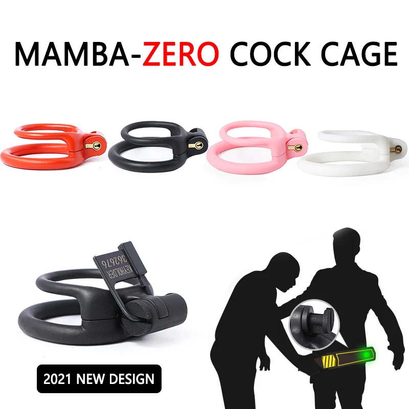 2021 Mamba-ZERO Male Resin Chastity Device Cock Cage Chastity Belt Ball Stretcher Penis Ring Cock Ring Adult Penis Lock Sex Toys