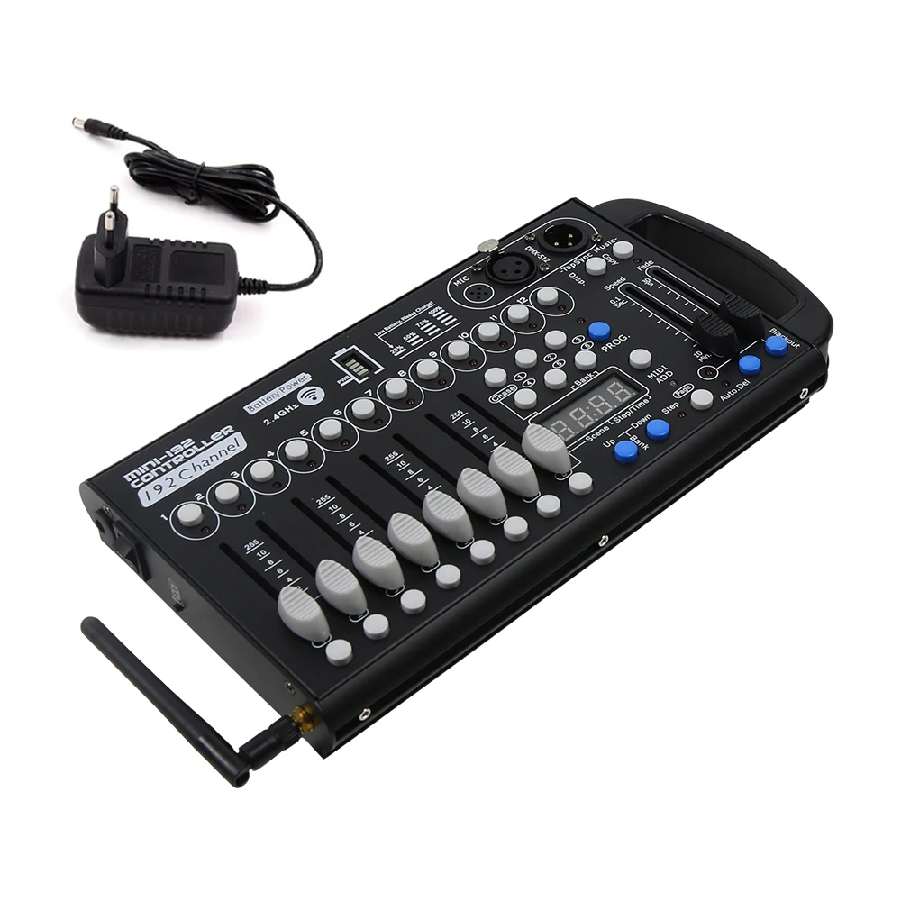 Imagem -05 - Controlador Dmx com Bateria Recarregável Transmissor Receptor Dmx512 Sistema sem Fio Console de Luz de Palco 192 Canais